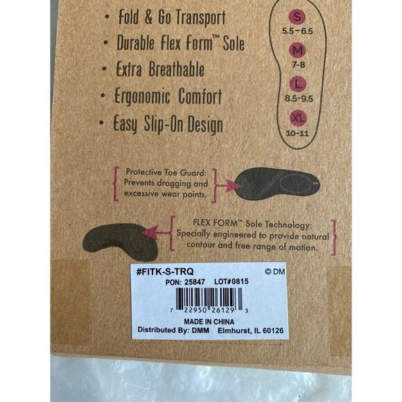 FitKicks Foldable Flat Active Shoes, Turqouise Green, Women's SZ Small 5.5 - 6.5 - Picture 8 of 10